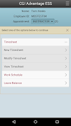 ESS Mobile Timesheet Screenshot 1
