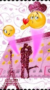 Eiffel Tower Pink Glitter Paris Keyboard Theme. স্ক্রিনশট 3