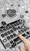 Tema del teclado con brillo plateado negro captura de pantalla 3
