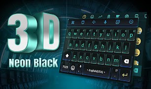 3D Neon Hologram Black Keyboard Theme screenshot 4