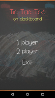 Tic Tac Toe on blackboard постер