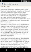 Cover letter examples screenshot 1