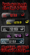 Black Digital Clock Widget capture d'écran 3