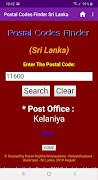 Postal Codes Finder Sri Lanka ภาพหน้าจอ 1