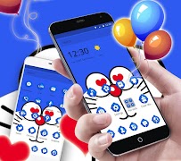 Blue Cat Cartoon Theme screenshot 1