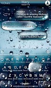3D Blue Water Screen Droplets Keyboard Theme 스크린샷 1
