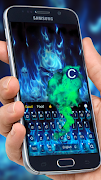 api biru neraka tengkorak Keyboard tema screenshot 3