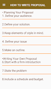 HOW TO WRITE PROPOSAL تصوير الشاشة 2