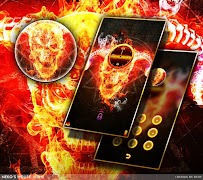 Dark Flame Fire Skull Theme screenshot 5