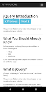 برنامه‌نما JQuery W3schools Offline عکس از صفحه