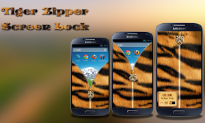 Tiger Zipper Lock Screen capture d'écran 1