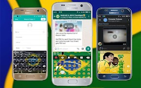 Brazil Football Keyboard + Emoji Ekran Görüntüsü 1