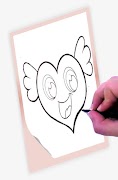 How to draw Hearts Affiche