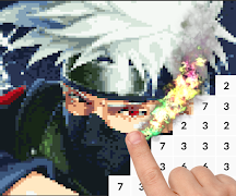 Sharingan Color by Number: Sasuke Pixel Art screenshot 5