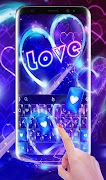 Tema de teclado gratuito Neon Heart Cartaz