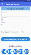 برنامه‌نما Random Number Generator عکس از صفحه
