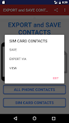 Exporter et enregistrer des contacts capture d'écran 2