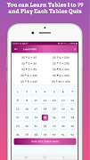 Multiplication Tables 1 to 99 - Maths Tables screenshot 1