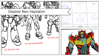 Drawing Robot Step by Step Affiche