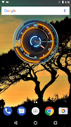 برنامه‌نما 3D Neon Blue Clock عکس از صفحه