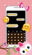 Pink Bow Owl Keyboard Theme screenshot 2