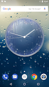 Rain Drops Theme Clock постер
