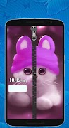 برنامه‌نما Kitty Zipper Lock Screen عکس از صفحه