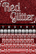 Red Glitter Keyboard Plakat