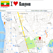 Rangoon map Plakat