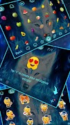 Fire Flaming Blue Ice Wolf Keyboard Theme 截圖 3