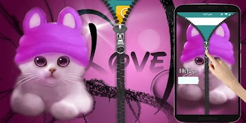 پوستر Kitty Zipper Lock Screen