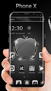 Black Crystal Apple for Phone X and OS 11 Theme ảnh chụp màn hình 4