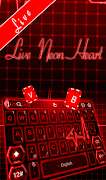 برنامهنما Live 3D Red Neon Heart Keyboard Theme عکس از صفحه