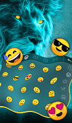 Blue Glow Lion Keyboard Theme imagem de tela 3