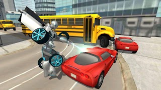 Flying Car Robot Flight Drive Simulator Game 2017 screenshot 2