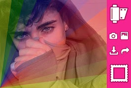 برنامه‌نما Rainbow Overlay Sticker - Rainbow Camera عکس از صفحه