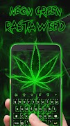 Neon Green Rasta Weed Keyboard Theme for Android 海报