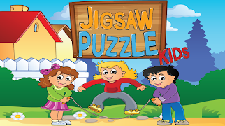 jigsaw puzzles kids : boy girl Cartaz