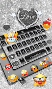 برنامه‌نما Black Silver Glitter Keyboard Theme عکس از صفحه