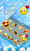 Blue Glitter Diamond Butterfly keyboard Theme 截图 4