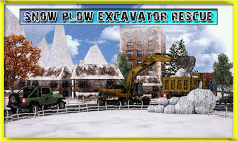 Snow Plow Excavator Rescue Poster