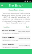 Cheat Codes For The Sims اسکرین شاٹ 3