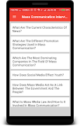 Mass Communication Interview Question screenshot 1