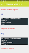برنامه‌نما 2018 WORLD CUP Time Table عکس از صفحه