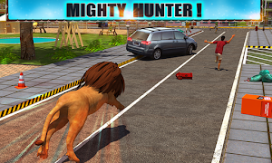 Poster Angry Lion Attack 3D