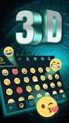 3D Neon Hologram Black Keyboard Theme & Emoji ภาพหน้าจอ 2