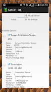 برنامه‌نما Sensor Test عکس از صفحه