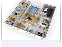 Grundriss für kleines Haus Plakat