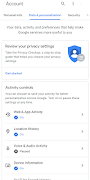 Google Account Settings screenshot 1