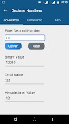 Binary, Decimal, Hex & Octal Numbers Conversion screenshot 4